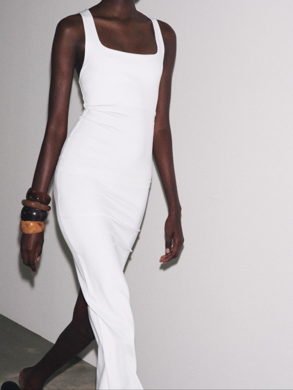 Zara Sleek White Tank Maxi Dress — image 3 of 6
